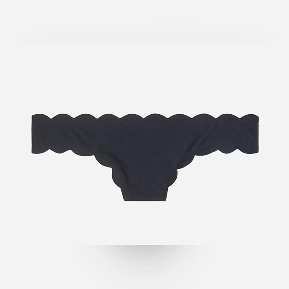 J. Crew Scallop Piqué Surf Hipster Bikini Bottom - Picture 4 of 6